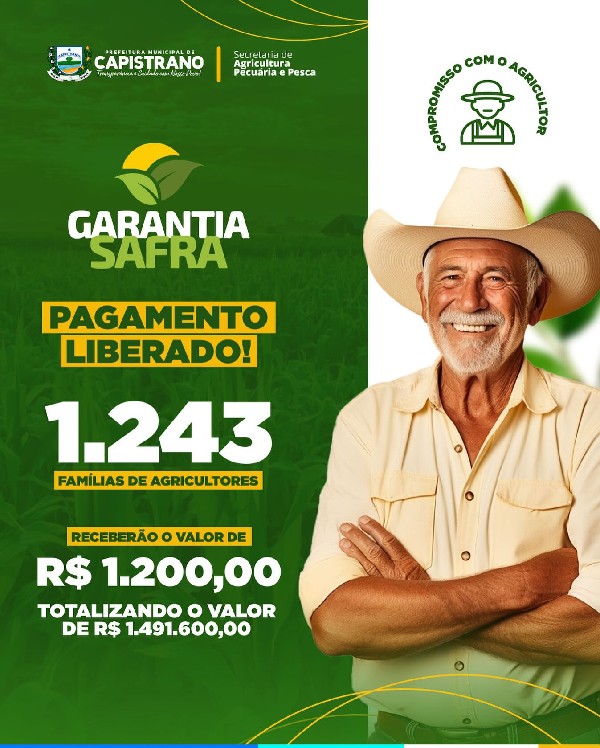 GARANTIA SAFRA, PAGAMENTO LIBERADO.